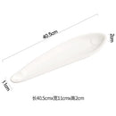 Axyaa White Ceramic Fish Plate for Restaurant and Molecular Cuisine