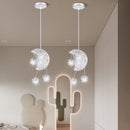 Axyaa Moon Star LED Pendant Light Chandelier for Kid Bedroom
