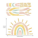 Axyaa Boho Sun Nursery Wallpaper Stickers Rainbow Kids Bedroom Decor