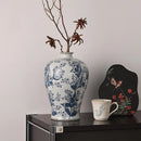 Axyaa Blue & White Porcelain Vase Ornaments for Entryway, Living Room, Study