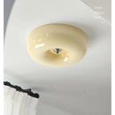 Axyaa Bauhaus Cream Ceiling Lamp: Medieval French Retro Glass Nordic Style