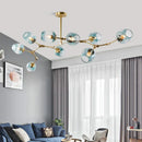 Axyaa Nordic Glass Pendant Chandelier for Living Room Bedroom Decor