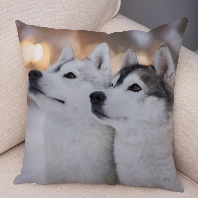 Siberian Husky Pillowcase - Axyaa Animal Cushion Cover, Decor, Cute, Dog Print