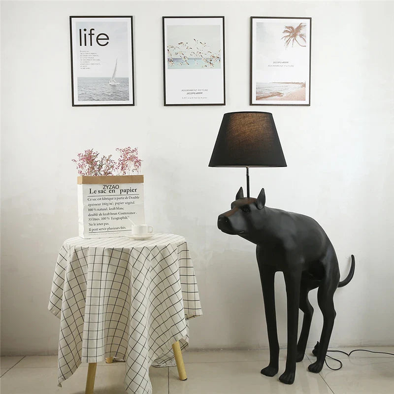 Axya Black Dog LED Floor Lamp for Living Room E27