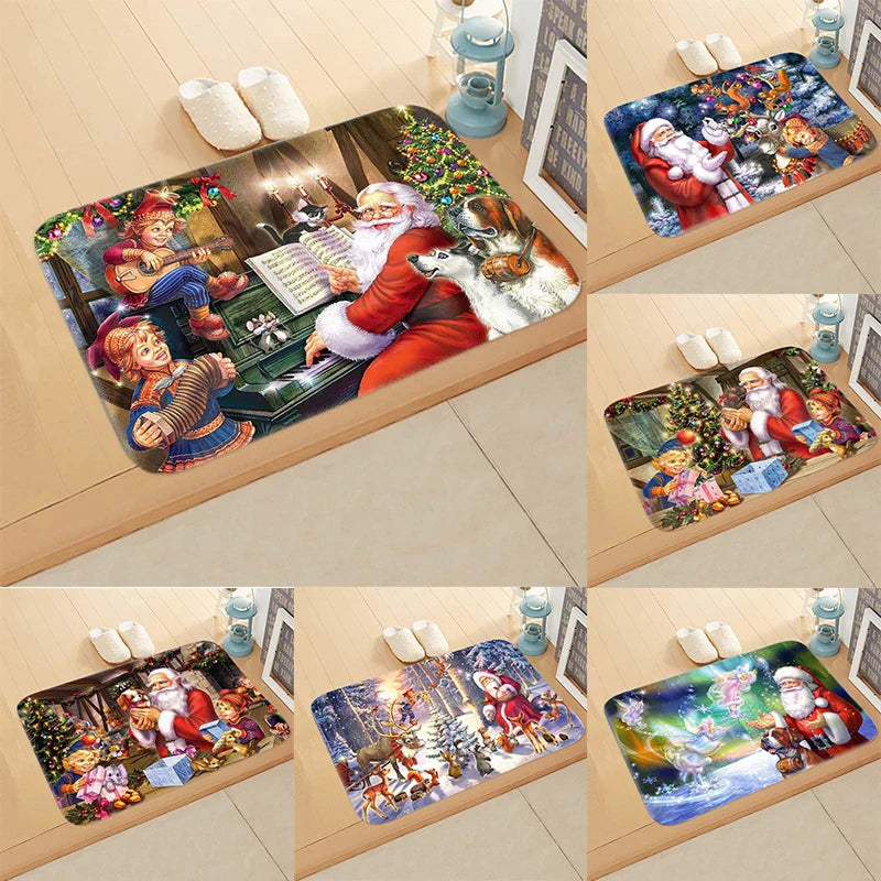 Axyaa Christmas Home Decor Non-Slip Entrance Door Mat Floor Carpet