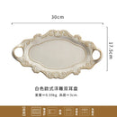 Axyaa Embossed Binaural Ceramic Plate Set for Western Food, European Retro Style