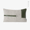 Axyaa Nordic Farmhouse Green Cotton Linen Lumbar Pillow with Metal Buckle