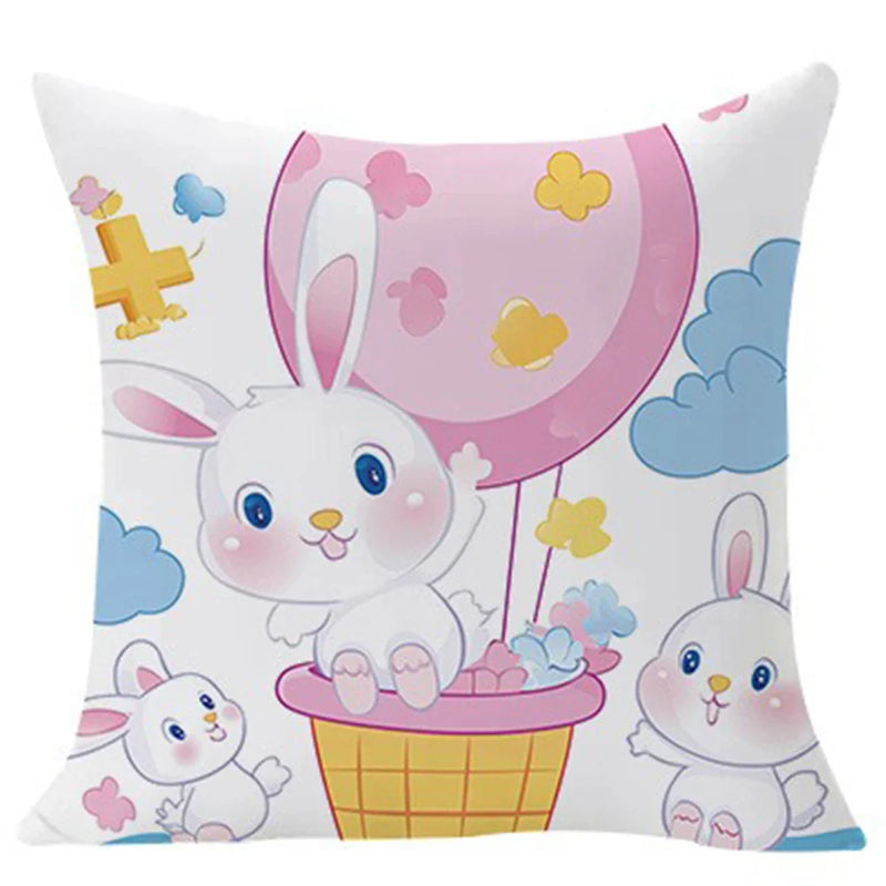 Axyaa Easter Rabbit Pattern Print Pillowcases for Home Decoration
