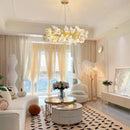 Axyaa Floral Ceramic Chandelier LED Pendant Lamp Luxury Home Lighting
