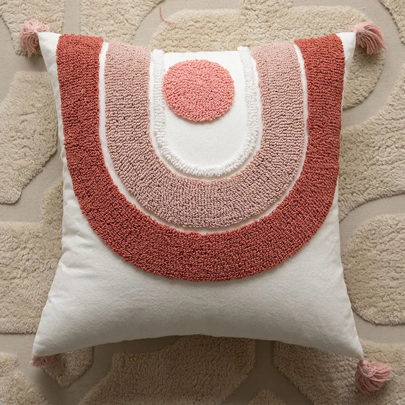 Axyaa Pink Plush Sofa Pillow Case 45X45, Love Style Home Decorative Cushion Cover