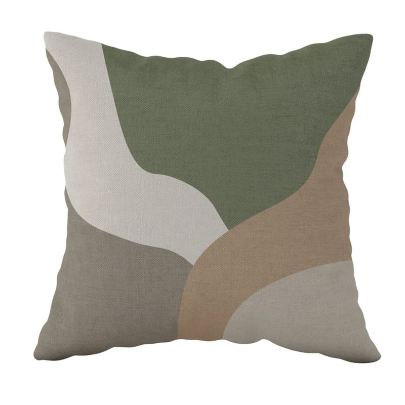 Axyaa Striped Daisy Abstract Art Pillowcase - Home Decor Square Cushion Cover