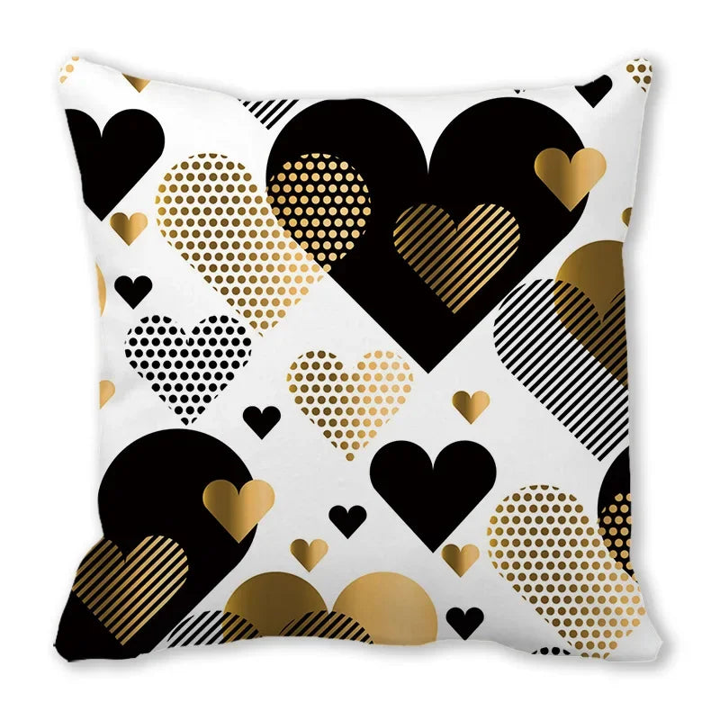 Heart Print Pillowcase for Home Decor by Axyaa - Love Cushion Cover