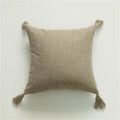 Axyaa Linen Tassel Pillow Cover 45*45cm - High-end Office Sofa Car Decor