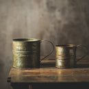 Axya Vintage English Printing Iron Flower Bucket for Home Kitchen Garden