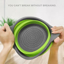 Axyaa Silicone Collapsible Drain Basket: Kitchen Tool for Washing Vegetables & Fruits