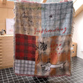 Axyaa Plaid Dog Art Tapestry Blanket - Unique Home Decoration Sofa Slipcover