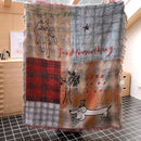 Axyaa Plaid Dog Art Tapestry Blanket - Unique Home Decoration Sofa Slipcover