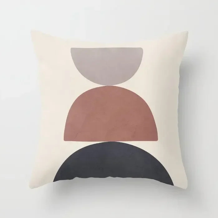 Pink Brown Geometric Pillows Case 45*45cm - Axyaa Decorative Cushions Cover
