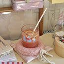 Axyaa Christmas Glass Cup 300ml: Festive Kawaii Mug for Coffee, Juice, Wine, Cocktails