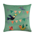 Blue Flower Bird Branch Pattern Cushion Set by Axyaa - Square Pillowcase Home Decoration