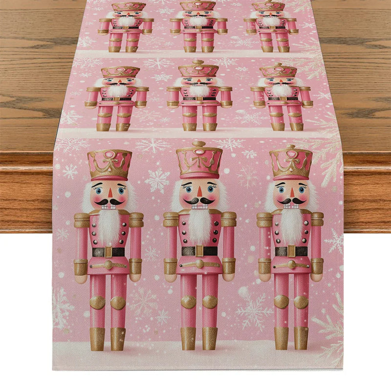 Axyaa Christmas Snowflake Table Runner for Kitchen Holiday Party Decor