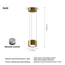 Axyaa Modern Aluminum LED Pendant Light with Dimming Remote Control