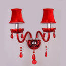 Axya Red Crystal Wall Lamp Luxury Modern Bedroom Sconce Living Room Decor