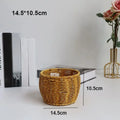Axyaa Rattan Wicker Serving Baskets - 6 Styles for Household Utensil Storage