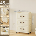 Axyaa 45cm Double-Door Storage Cabinet, Swivel Casters, Heavy-Duty, Kitchen/Bedroom/Living Room/Bathroom