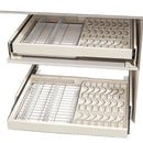 Axyaa Kitchen Cabinet Organizer Dishes Draining Rack Slide Out Drawers Storage Box