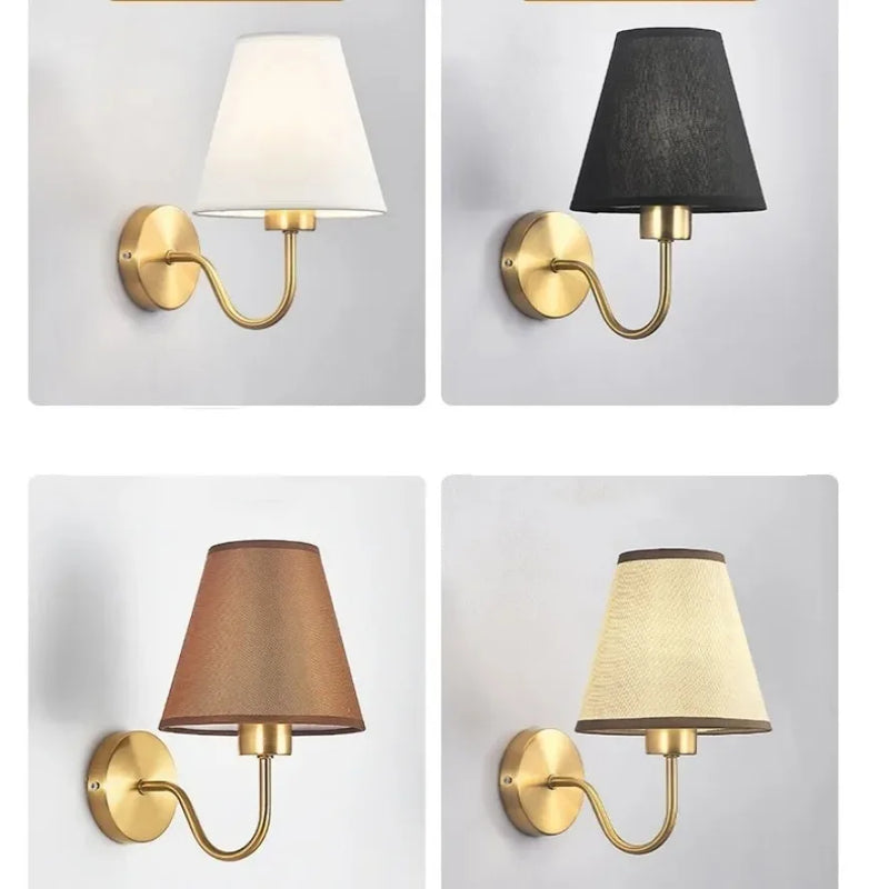 Axyaa Retro Fabric Wall Lamp for Home Decor & LED Lighting