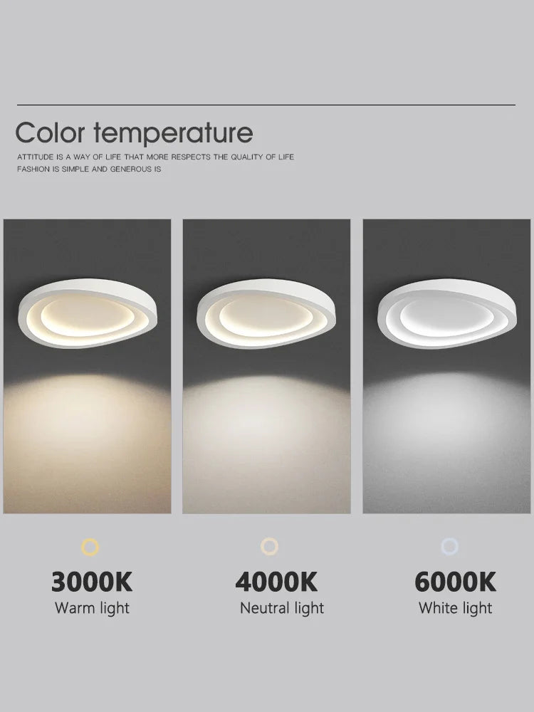 Axyaa Round Master Bedroom Lamp: Simple Modern Nordic LED Ceiling Lamps