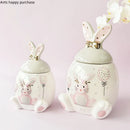 Axya Rabbit Ceramic Storage Jar High Capacity Tea Box Kitchen Organizer