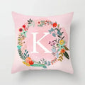 Axyaa Wreath Alphabet Pillow Cover - 45x45cm