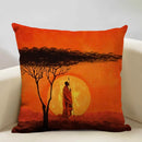 Axyaa African National Style Linen Cushion Cover 45x45cm for Sofa Decor and Artistic Home Decor