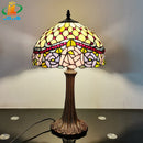 Axyaa Tiffany Style Stained Glass Table Lamp - 12 Inch Alloy Base Lighting