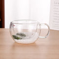 Axyaa Double-layer Glass Cup - Christmas Snow Scene Design