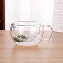 Axyaa Double-layer Glass Cup - Christmas Snow Scene Design