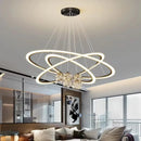 Axyaa LED Circle Ring Ceiling Chandelier for Dining Living Room Pendant Lighting