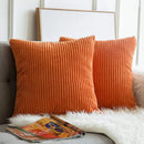 Axyaa Soft Corduroy Cushion Cover Striped Throw Pillow Case for Home Decor