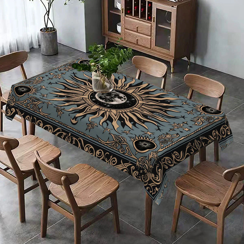 Axyaa Sun Moon Blues Table Runner for Home Kitchen Decor.
