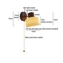 Axyaa LED Wall Light Cream Glass White Ceramic Bedside Lamp