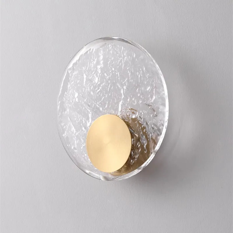 Axyaa Circle Glass Wall Light: Minimalist Nordic Crystal Bedside Lamp