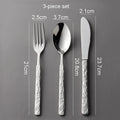 Axyaa Stainless Steel Stone Pattern Dinnerware Set Knife Fork Spoon Kitchen Tools