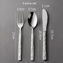 Axyaa Stainless Steel Stone Pattern Dinnerware Set Knife Fork Spoon Kitchen Tools