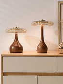 Axyaa French Walnut Table Lamp for Living Room Study Bedroom Bedside Night Light