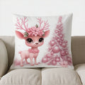 Axyaa Pink Gnomes Winter Decor Pillow Cover - Sofa, Bedroom, Car