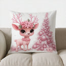 Axyaa Pink Gnomes Winter Decor Pillow Cover - Sofa, Bedroom, Car