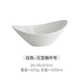 Axyaa Boat Ingot Ceramic Hot Pot Bowl for Restaurant and Hotel Cooking