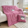 Axyaa Panda Flannel Cushion Quilt Pillow - Cute 2 in 1 Sofa Car Office Decor